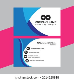 Double-sided creative business card template. Portrait and landscape orientation. 
Horizontal and vertical layout. Vector illustration