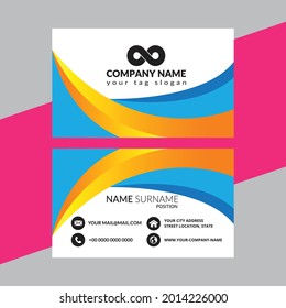 Double-sided creative business card template. Portrait and landscape orientation. 
Horizontal and vertical layout. Vector illustration