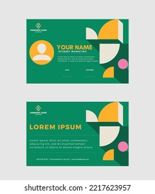 Plantilla de tarjeta comercial creativa de doble cara. Ilustración del vector