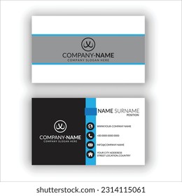 Double-sided creative business card template. Portrait and landscape orientation. Horizontal and vertical layout.
