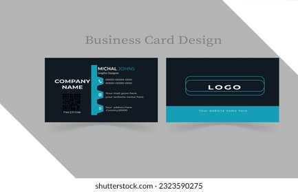Double-sided creative business card template. 
Portrait and landscape orientation..