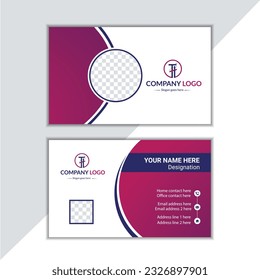 Double-sided creative business card template. Portrait and landscape orientation. Horizontal and vertical layout. Vector illustration Clean professional business card template, visiting card, business