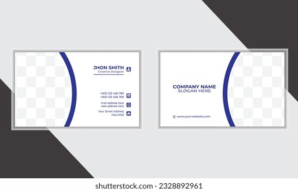 Double-sided creative business card template. Portrait and landscape orientation. Horizontal and vertical layout. Clean professional business card template, visiting card, business card template.