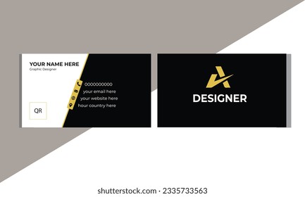 Plantilla de tarjeta comercial creativa de doble cara. Retrato y orientación paisajística. Diseño horizontal y vertical. Ilustración del vector