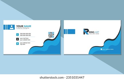 Double-sided creative business card template. Portrait and landscape orientation. Horizontal and vertical layout. Vector illustration Pro 