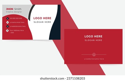 Double-sided creative business card template. Flat Design Vector Illustration. Colorful Stationery Design. Portrait and landscape orientation. 