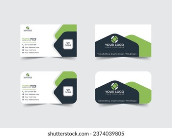 Plantilla de tarjeta comercial creativa de doble cara. 