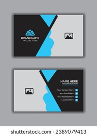 Double-Sided Creative Business Card template- Horizontal Layout, Personal visiting card with company logo. Vector illustration, Professional Template.