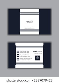 Plantilla de tarjeta de visita creativa de doble cara - Diseño horizontal, tarjeta de visita personal con el logotipo de la empresa. Ilustración vectorial, plantilla profesional.