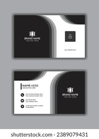 Double-Sided Creative Business Card template- Horizontal Layout, Personal visiting card with company logo. Vector illustration, Professional Template.