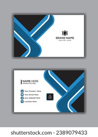 Double-Sided Creative Business Card template- Horizontal Layout, Personal visiting card with company logo. Vector illustration, Professional Template.