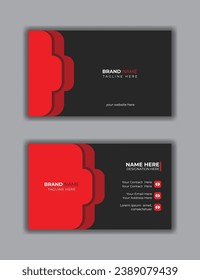 Double-Sided Creative Business Card template- Horizontal Layout, Personal visiting card with company logo. Vector illustration, Professional Template.