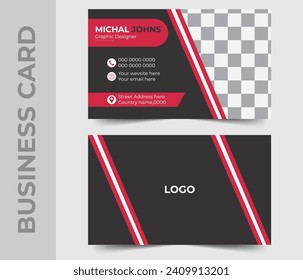 Plantilla de tarjeta de negocios creativa de doble cara y diseño propio.