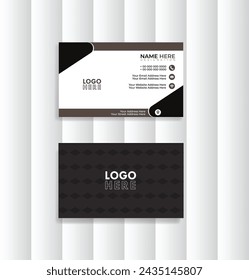 Double-sided creative business card template black and white colors.