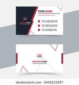 Plantilla de tarjeta de visita creativa de doble cara. Ilustración vectorial, tarjeta de visita personal.