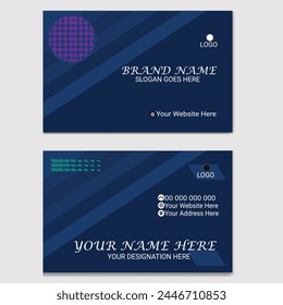 Double-sided creative business card template. Portrait and landscape orientation. Horizontal and vertical layout. Vector illustration