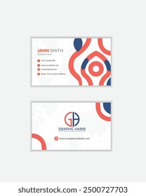 Double-sided creative business card template. White vector illustration.