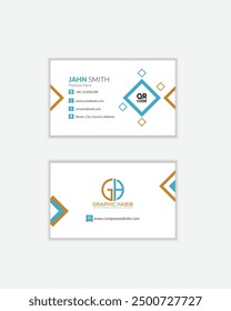 Double-sided creative business card template. White vector illustration.