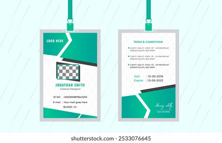 Double-sided creative business card template. Portrait and landscape orientation
