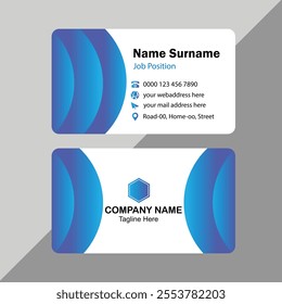 Double-sided creative business card template. Portrait and landscape orientation. Horizontal and vertical layout