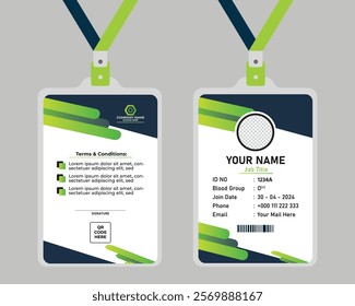 Double-sided creative business card template. Portrait  orientation.  Vector illustration
