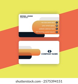 Double-sided creative business card template. Business Card Mockup. template, Clean professional business card template, visiting card template.