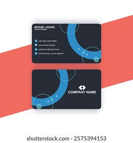 Double-sided creative business card template. Business Card Mockup. template, Clean professional business card template, visiting card template.