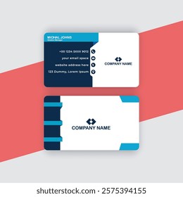 Double-sided creative business card template. Business Card Mockup. template, Clean professional business card template, visiting card template.