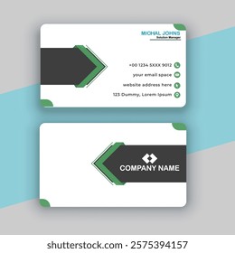 Double-sided creative business card template. Business Card Mockup. template, Clean professional business card template, visiting card template.