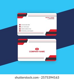 Double-sided creative business card template. Business Card Mockup. template, Clean professional business card template, visiting card template.