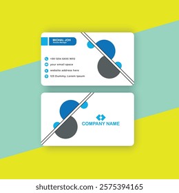 Double-sided creative business card template. Business Card Mockup. template, Clean professional business card template, visiting card template.