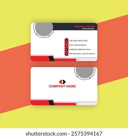 Double-sided creative business card template. Business Card Mockup. template, Clean professional business card template, visiting card template.