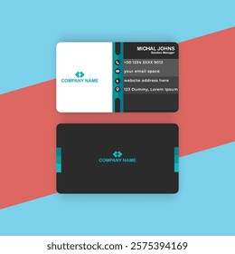 Double-sided creative business card template. Business Card Mockup. template, Clean professional business card template, visiting card template.