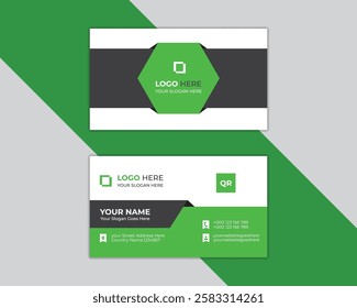 Double-sided creative business card template. Business Card Mockup. template.