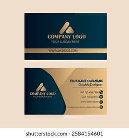 Double-sided creative business card template. Portrait and landscape orientation. Horizontal and vertical layout. Vector illustration