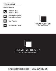 Double-sided creative business card template. Portrait and landscape orientation. Horizontal and vertical layout. Vector illustration