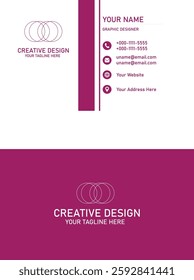 Double-sided creative business card template. Portrait and landscape orientation. Horizontal and vertical layout. Vector illustration