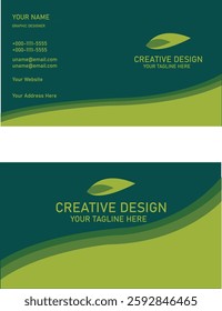 Double-sided creative business card template. Portrait and landscape orientation. Horizontal and vertical layout. Vector illustration