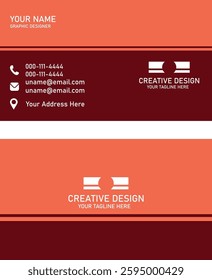 Double-sided creative business card template. Portrait and landscape orientation. Horizontal and vertical layout. Vector illustration