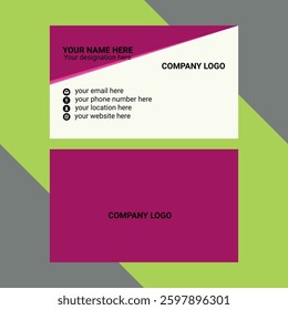 Double-sided creative business card template. Portrait and landscape orientation. Horizontal and vertical layout. Vector illustration. Creative and modern business card template.
