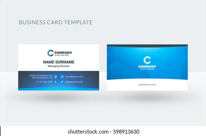 Double-sided creative business card template. Vector illustration. Stationery design
