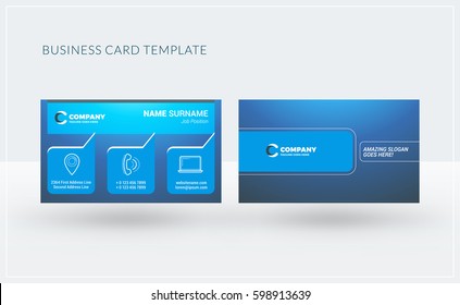 Double-sided creative business card template. Vector illustration. Stationery design