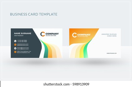 Double-sided creative business card template. Vector illustration. Stationery design