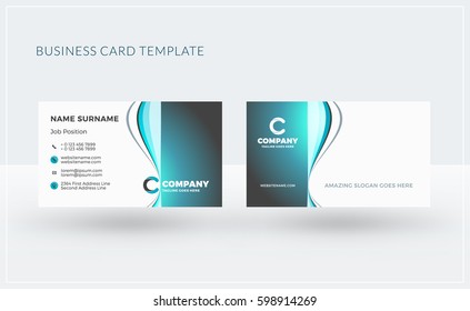 Double-sided creative business card template. Vector illustration. Stationery design