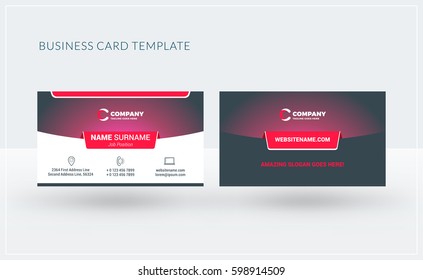 Double-sided creative business card template. Vector illustration. Stationery design