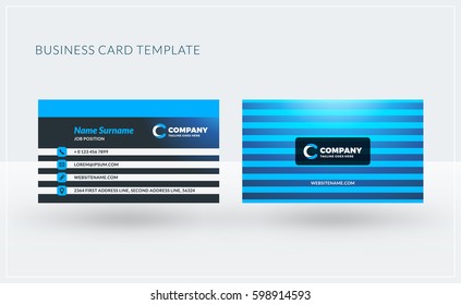 Double-sided creative business card template. Vector illustration. Stationery design