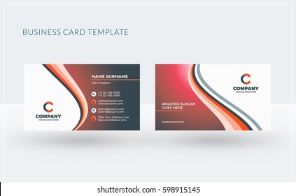 Double-sided creative business card template. Vector illustration. Stationery design