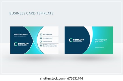 Double-sided creative business card template. Vector illustration. Stationery design