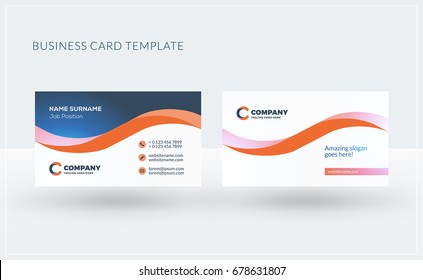 Double-sided creative business card template. Vector illustration. Stationery design