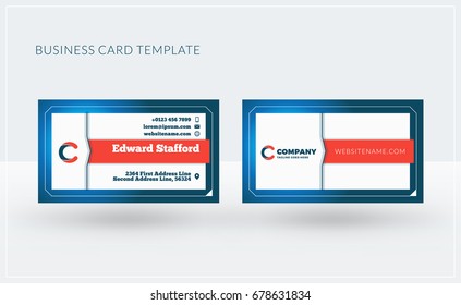 Double-sided creative business card template. Vector illustration. Stationery design